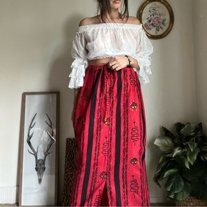 Tribal African village abstract maxi skirt